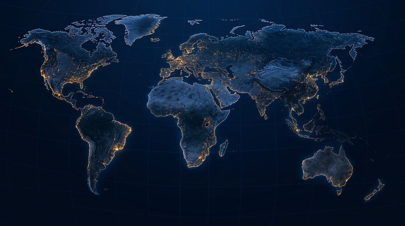 Detailed world map showing Shiven Global's international markets