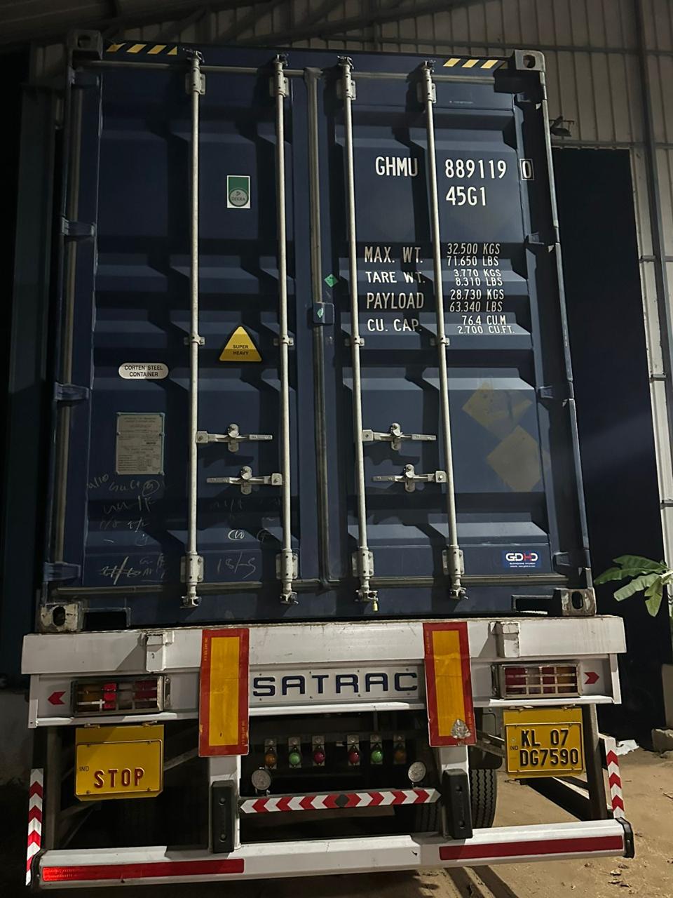 Sealed export container doors
