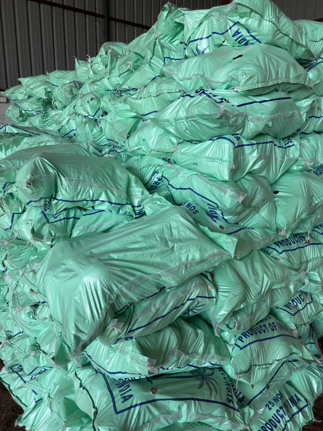 Packed coconut consignments
